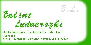 balint ludmerszki business card